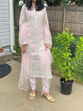 Threads and Motifs Embroidered 3pc Dress